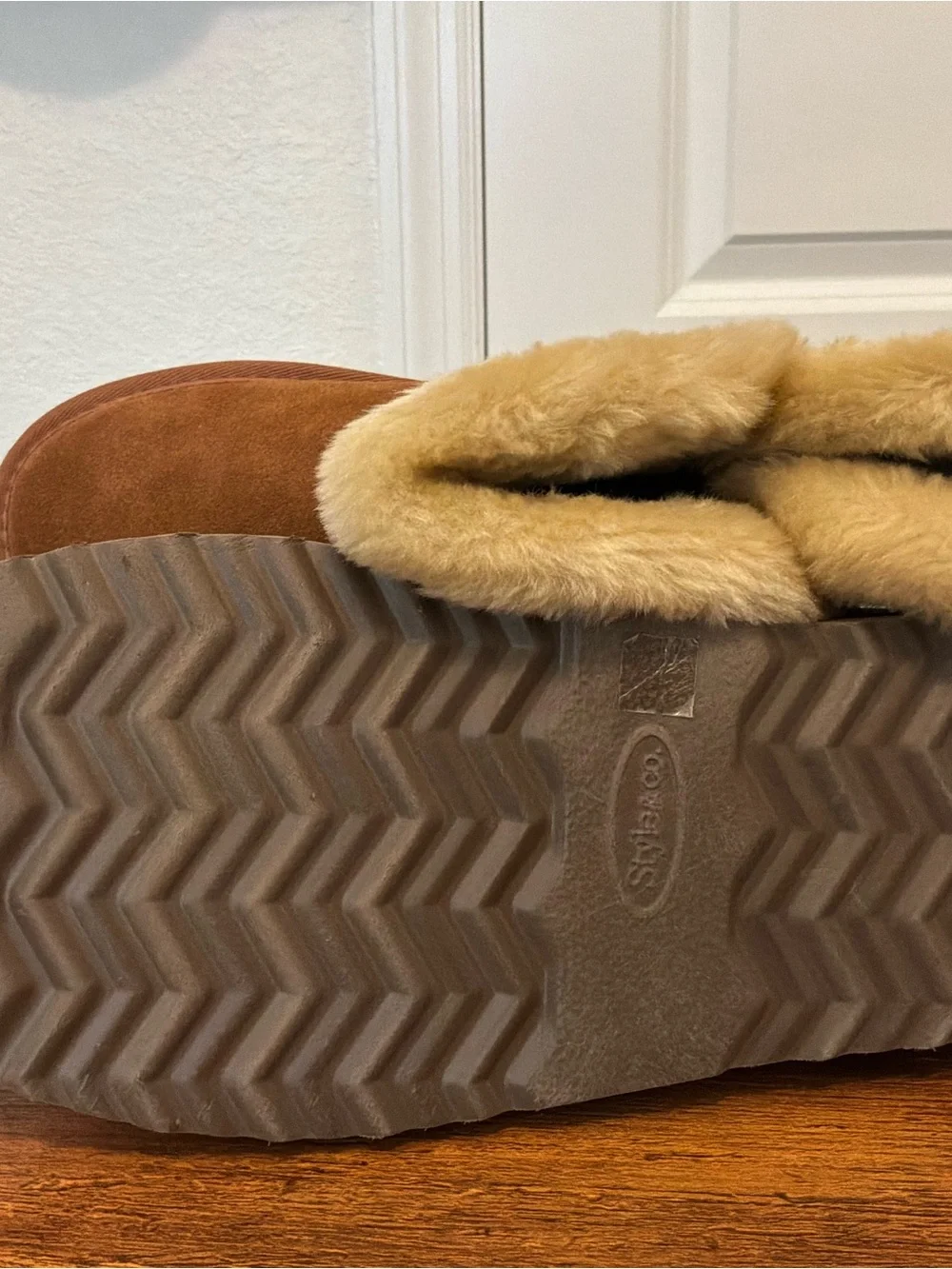 Style & Co. Chestnut Suede Faux-Fur Winter Boots NEW without the Box